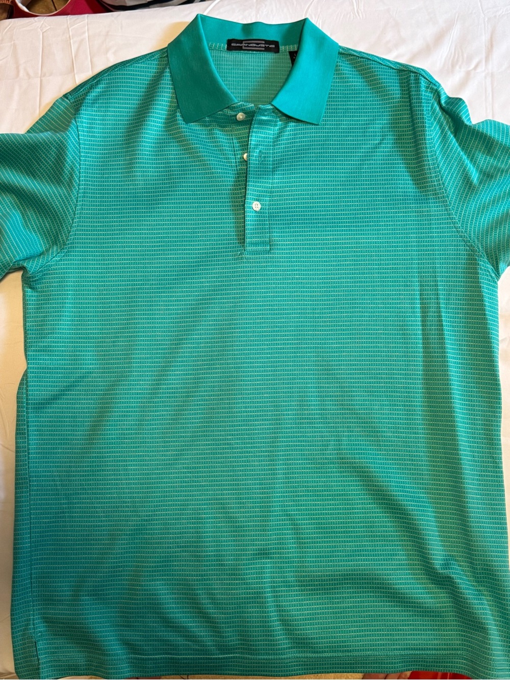 Men's Carnoustie Teal Short-Sleeve Polo Shirt - Size Large